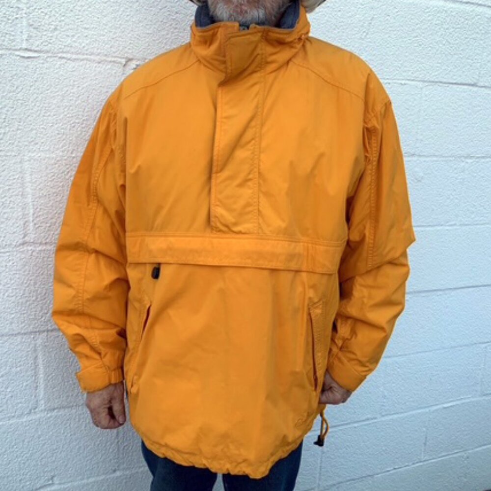 Eddie Bauer mens large yellow half-zip pullover sports windbreaker
